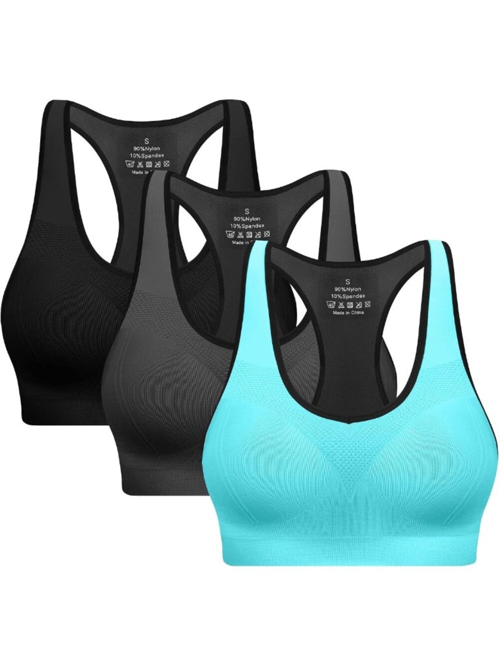 High-Impact Racerback Sports Bras with Pads - Athletic Tank Tops for Yoga